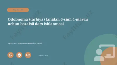 04948_odobnoma_tarbiya_fanidan_6_sinf_4_mavzu_ — PPTX
