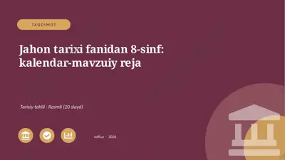 04062_jahon_tarixi_fanidan_8_sinf_kalendar_mav — PPTX