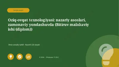 03456_oziq_ovqat_texnologiyasi_nazariy_asoslar — PPTX