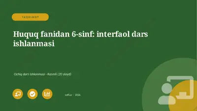 03556_huquq_fanidan_6_sinf_interfaol_dars_ishl — PPTX