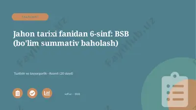 01708_jahon_tarixi_fanidan_6_sinf_bsb_bolim_su — PPTX