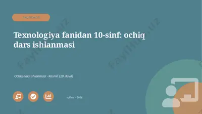 01148_texnologiya_fanidan_10_sinf_ochiq_dars_i — PPTX
