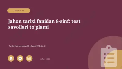 01292_jahon_tarixi_fanidan_8_sinf_test_savolla — PPTX