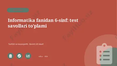 01327_informatika_fanidan_6_sinf_test_savollar — PPTX