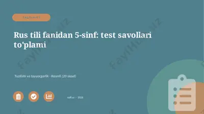 01268_rus_tili_fanidan_5_sinf_test_savollari_t — PPTX