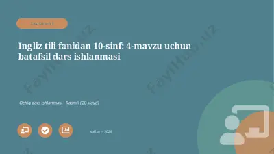 04868_ingliz_tili_fanidan_10_sinf_4_mavzu_uchu — PPTX
