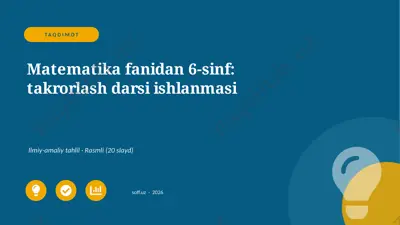 02940_matematika_fanidan_6_sinf_takrorlash_dar — PPTX