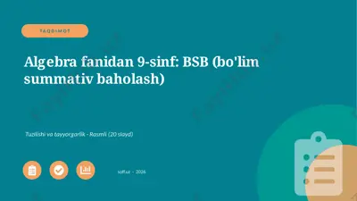 01641_algebra_fanidan_9_sinf_bsb_bolim_summati — PPTX