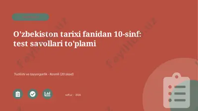 01287_ozbekiston_tarixi_fanidan_10_sinf_test_s — PPTX