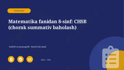 01844_matematika_fanidan_8_sinf_chsb_chorak_su — PPTX