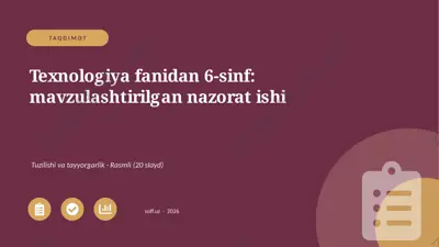 01562_texnologiya_fanidan_6_sinf_mavzulashtiri — PPTX