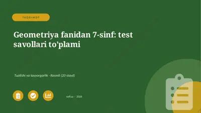 01226_geometriya_fanidan_7_sinf_test_savollari — PPTX