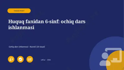 01204_huquq_fanidan_6_sinf_ochiq_dars_ishlanma — PPTX