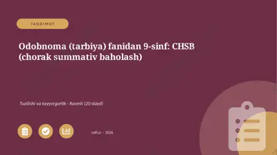 01972_odobnoma_tarbiya_fanidan_9_sinf_chsb_cho — PPTX