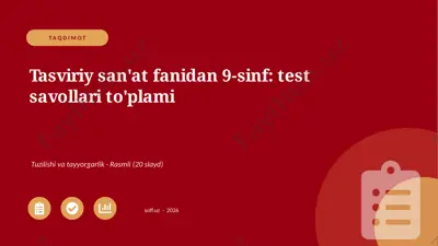 01385_tasviriy_sanat_fanidan_9_sinf_test_savol — PPTX