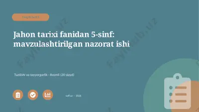 01498_jahon_tarixi_fanidan_5_sinf_mavzulashtir — PPTX
