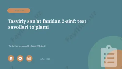 01378_tasviriy_sanat_fanidan_2_sinf_test_savol — PPTX