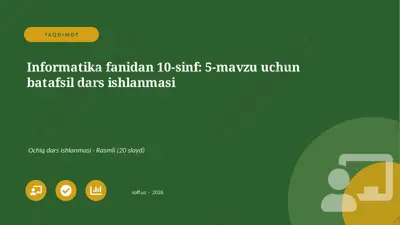 05146_informatika_fanidan_10_sinf_5_mavzu_uchu — PPTX