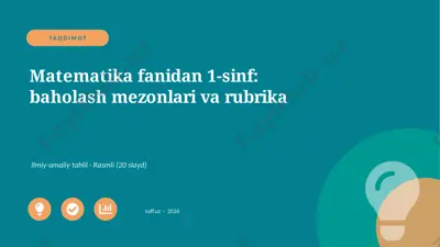 03771_matematika_fanidan_1_sinf_baholash_mezon — PPTX