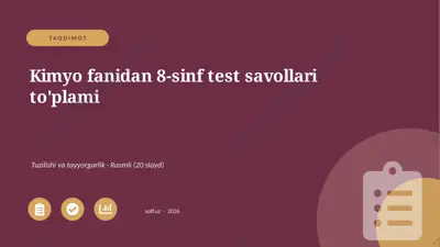 00272_kimyo_fanidan_8_sinf_test_savollari_topl — PPTX