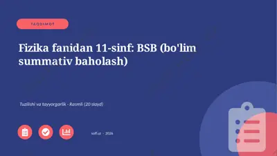 01733_fizika_fanidan_11_sinf_bsb_bolim_summati — PPTX