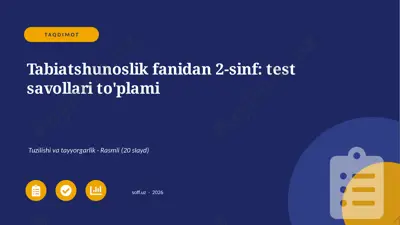 01334_tabiatshunoslik_fanidan_2_sinf_test_savo — PPTX