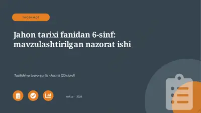 01499_jahon_tarixi_fanidan_6_sinf_mavzulashtir — PPTX