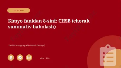 01945_kimyo_fanidan_8_sinf_chsb_chorak_summati — PPTX