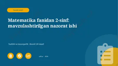 01420_matematika_fanidan_2_sinf_mavzulashtiril — PPTX