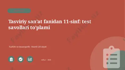 01387_tasviriy_sanat_fanidan_11_sinf_test_savo — PPTX