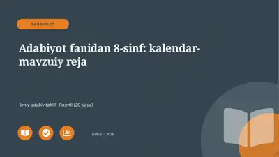 04019_adabiyot_fanidan_8_sinf_kalendar_mavzuiy — PPTX