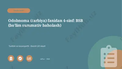 01758_odobnoma_tarbiya_fanidan_4_sinf_bsb_boli — PPTX