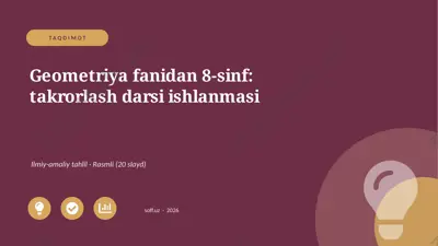 02952_geometriya_fanidan_8_sinf_takrorlash_dar — PPTX