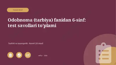 01342_odobnoma_tarbiya_fanidan_6_sinf_test_sav — PPTX