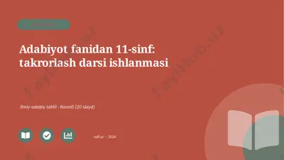 02977_adabiyot_fanidan_11_sinf_takrorlash_dars — PPTX