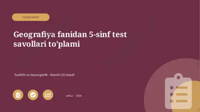 00252_geografiya_fanidan_5_sinf_test_savollari — PPTX