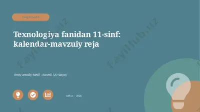 04128_texnologiya_fanidan_11_sinf_kalendar_mav — PPTX