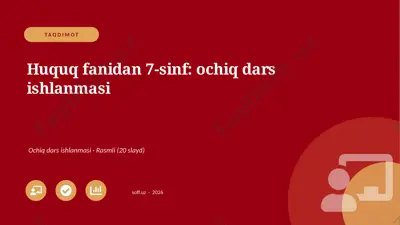 01205_huquq_fanidan_7_sinf_ochiq_dars_ishlanma — PPTX