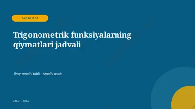065_v2_trigonometrik_funksiyalarning_qiymatla — PPTX