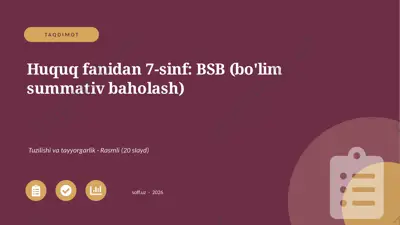 01832_huquq_fanidan_7_sinf_bsb_bolim_summativ_ — PPTX