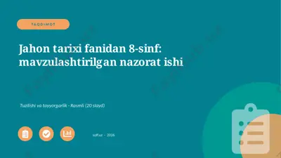 01501_jahon_tarixi_fanidan_8_sinf_mavzulashtir — PPTX