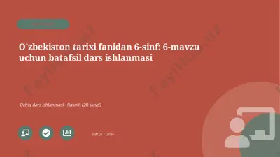 05307_ozbekiston_tarixi_fanidan_6_sinf_6_mavzu — PPTX