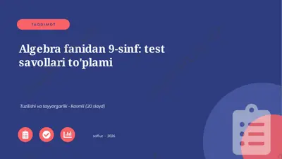 01223_algebra_fanidan_9_sinf_test_savollari_to — PPTX