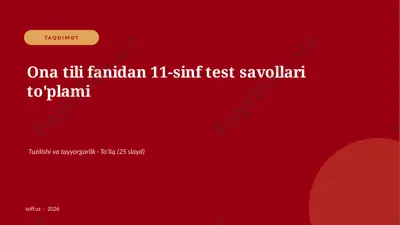 0230_v2_ona_tili_fanidan_11_sinf_test_savo — PPTX