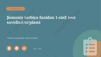 01388_jismoniy_tarbiya_fanidan_1_sinf_test_sav — PPTX
