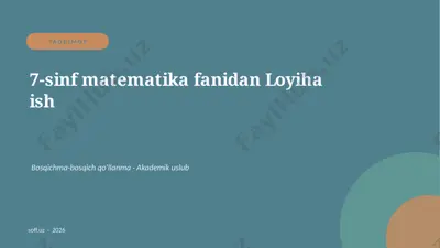 008_v1_7_sinf_matematika_fanidan_loyiha_ish — PPTX