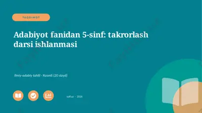 02971_adabiyot_fanidan_5_sinf_takrorlash_darsi — PPTX