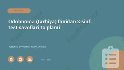 01338_odobnoma_tarbiya_fanidan_2_sinf_test_sav — PPTX
