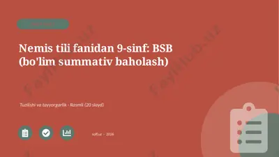 01697_nemis_tili_fanidan_9_sinf_bsb_bolim_summ — PPTX