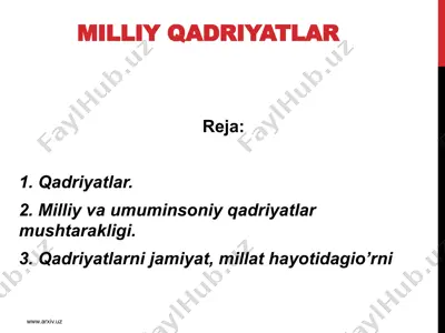 milliy qadriyatlar — PPTX